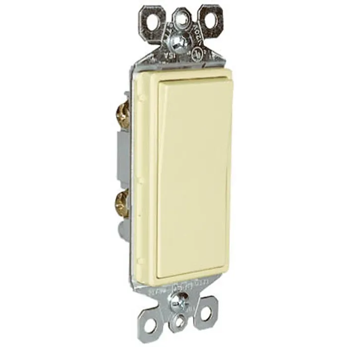 Pass & Seymour Legrand radiant Series TM870ICC10 Paddle Switch, 15 A, 120/277 VAC, Push Wire, Side Wire Terminal, Ivory, 1-Pole