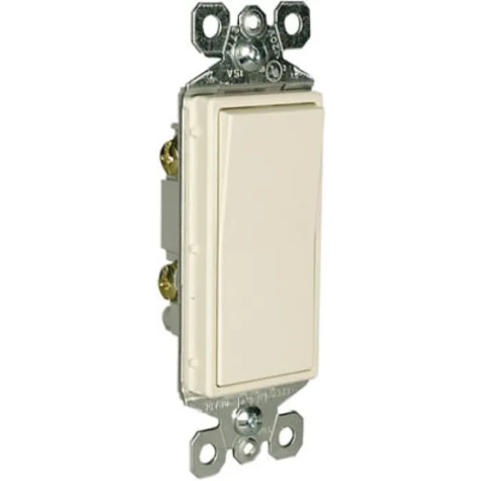 Pass & Seymour Legrand radiant Series TM870LACC10 Paddle Switch, 15 A, 120/277 VAC, Push Wire, Side Wire Terminal, Light Almond