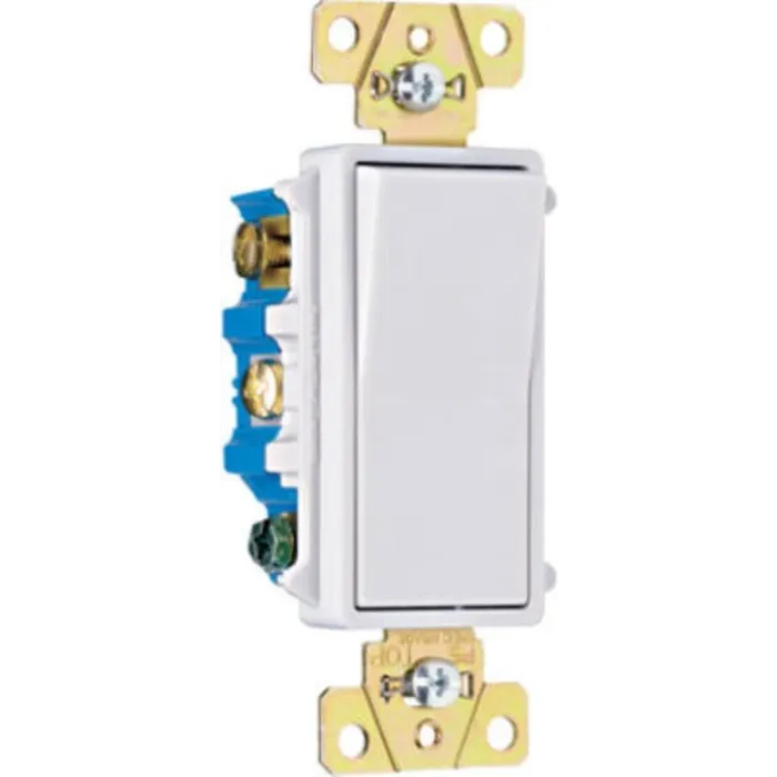 Pass & Seymour Legrand radiant Series TM874WCC6 Paddle Switch, 15 A, 120/277 VAC, Push Wire, Side Wire Terminal, White, 4-Pole