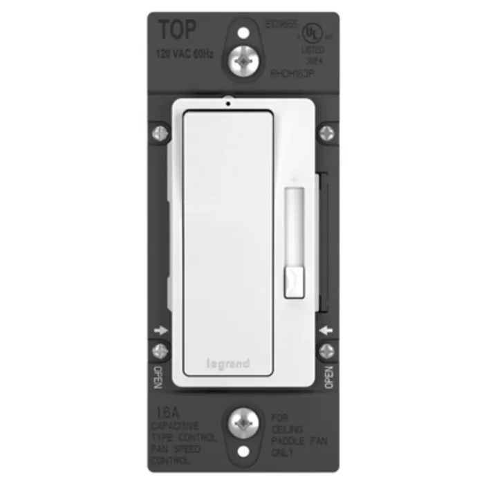 Pass & Seymour Legrand Radiant Series RHDH163PTCCCV6 Fan Speed Control De-Hummer, 1-Pole, 1.6 A, 120 V