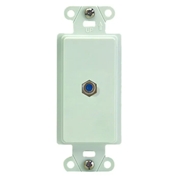 Pass & Seymour On-Q WP3214WHV1 Coaxial Wall Jack, 4 in L, 1.03 in W, 1 -Port, Plastic, White