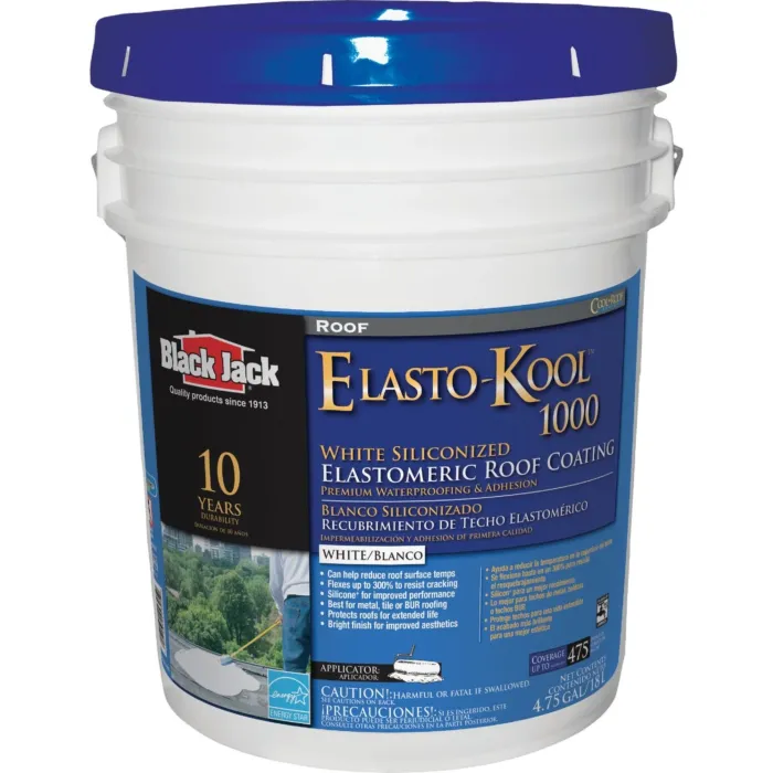 Black Jack Elasto-Kool 1000 10-Year Siliconized Elastomeric Coating -  5 Gallon - White