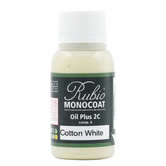 Rubio Monocoat Oil Plus 2C Part A (Cotton White) 20 mL
