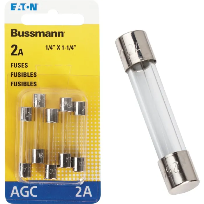 Bussmann 2-Amp 250-Volt AGC Glass Tube Automotive Fuse (5-Pack)