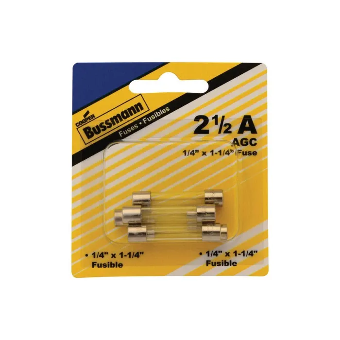 Bussmann 250 V 2.5 A 1/4 in Fast-Acting Fuse
