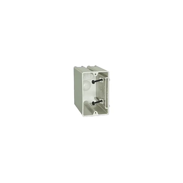 Sliderbox SB-1 Electrical Box, 1-Gang, 2-Outlet, 1-Knockout, 1/2 in Knockout, PVC, Beige/Tan, Screw, Wall