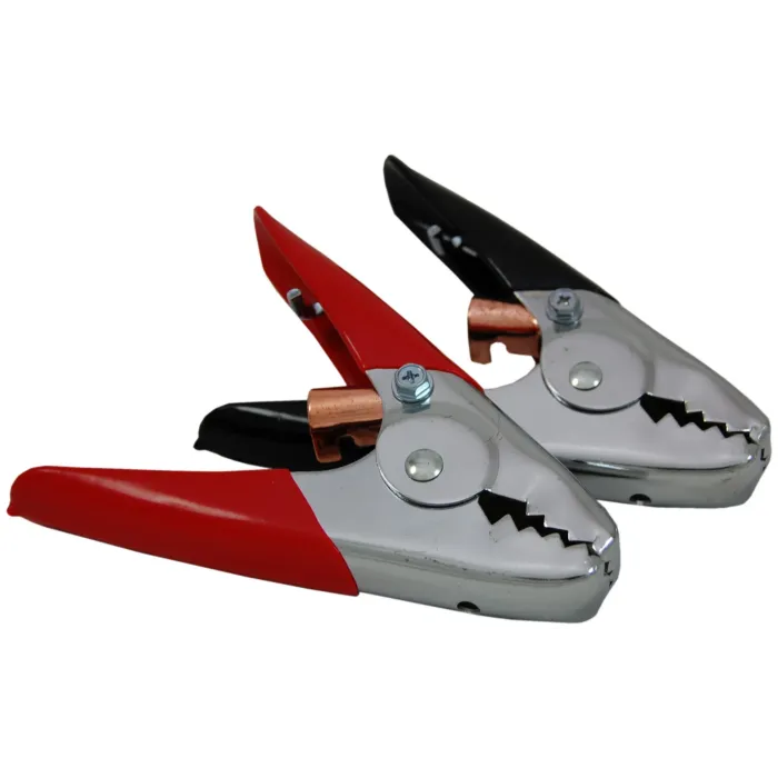 EAST PENN Chrome Plated Steel Red/Black500 A Extra Heavy Duty Charge Clamp Set
