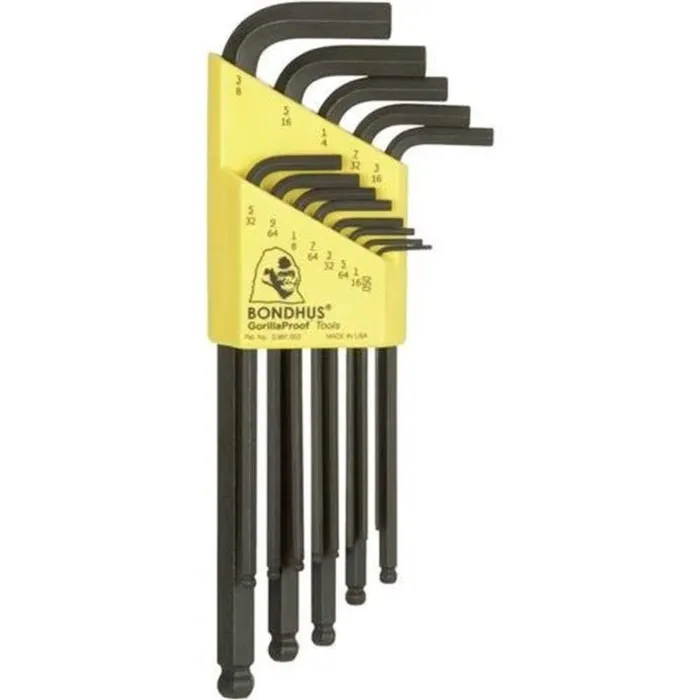 Bondhus SAE 0.05-3/8 in Hex Long Length Ball End L-Wrench Set