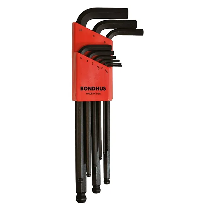 Bondhus Metric 9 Pieces 1.5-10 mm Long Length Ball End L-Wrench Set