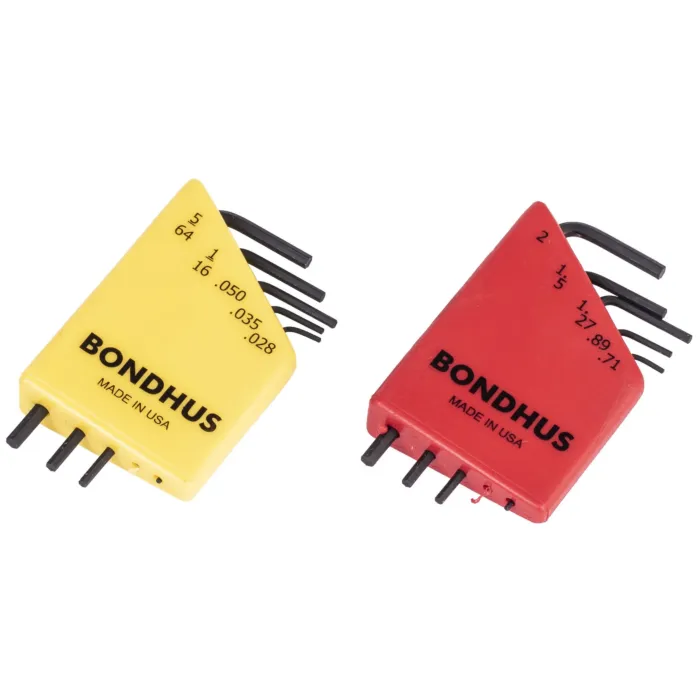 Bondhus SAE/Metric 10 Pieces 5/64-0.28 in and 2-0.71 mm Micro Mini Short Length Hex End L-Wrench Set