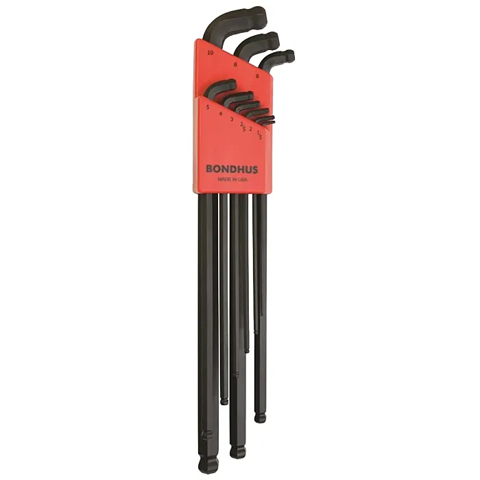 Bondhus Metric 9 Pieces 1.5-10 mm Stubby Double Ball End L-Wrench