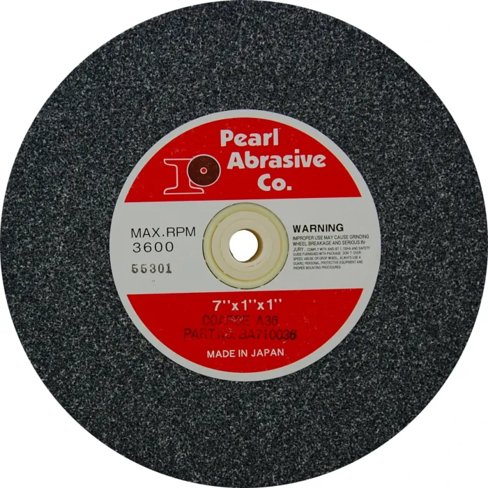 Pearl Abrasives Premium Aluminum Oxide Bench Grinding Wheel 7 x 1 x 1 A36 BA710036