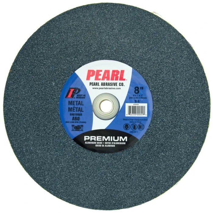 Pearl Abrasives Premium Aluminum Oxide Bench Grinding Wheel 8 x 1 x 1 A60 BA810060