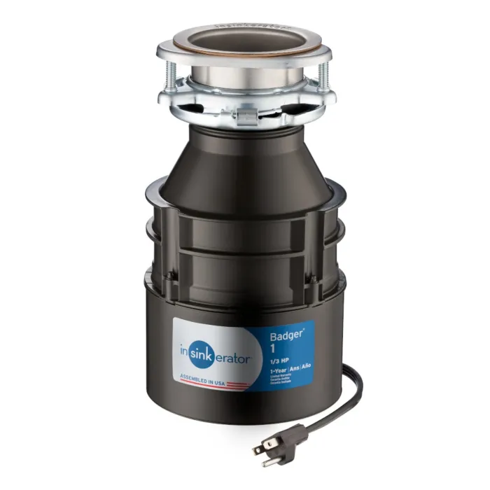 Insinkerator Badger 1/3hp Continuous Feed Garbage Disposal with Cord