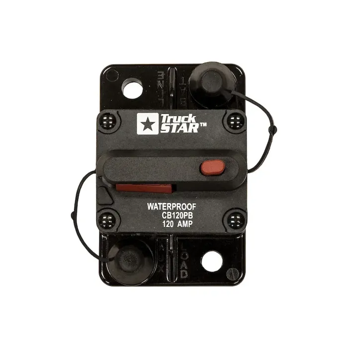 Buyers 120 A 42 VDC Plastic Push-To-Trip Circuit Breaker