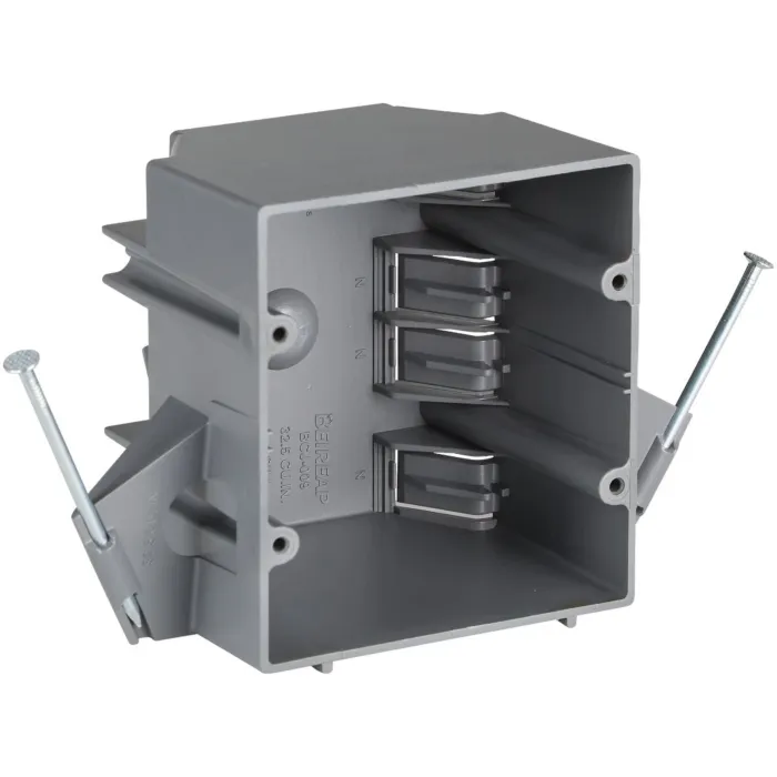 Unbranded 2-Gang PVC Molded New Work Wall Electrical Box, 32 Cu. In.