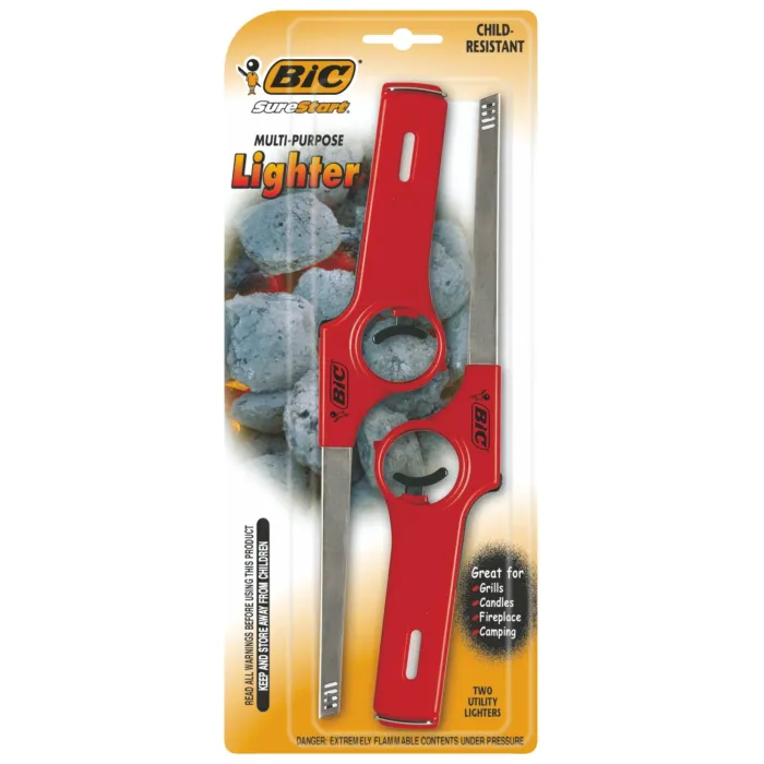 BIC Nonrefillable Straight Stem Utility Butane Lighter (2pk)