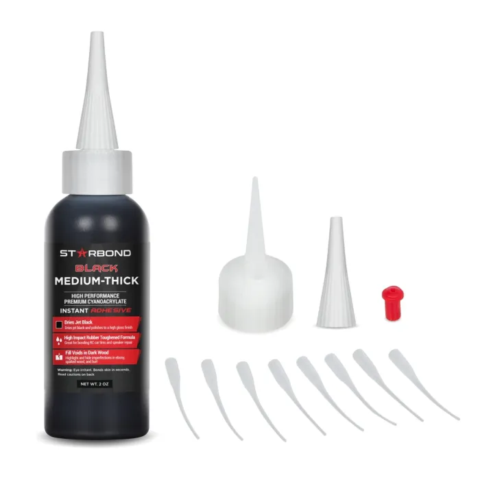 Starbond KBL-500 Starbond Black Medium-Thick CA Glue, 2 ounce