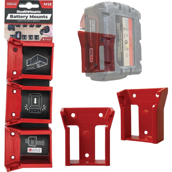 StealthMounts Milwaukee Battery Mounts M18 6pk