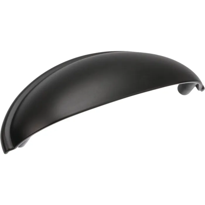 Amerock Ravino 3 In. Matte Black Cup Cabinet Drawer Pull