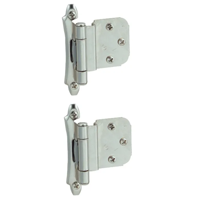 Amerock Polished Chromium 3/8 In. Self-Closing Inset Hinge, (2-Pack)