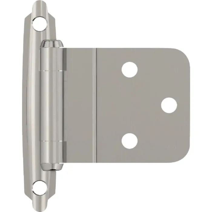 Amerock Self-Closing Face-Mount Cabinet Hinge (Polished Chrome - 2pk) 3/8 in.