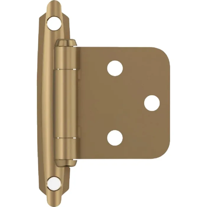 Amerock Variable Overlay Self-Closing Face-Mount Cabinet Hinge (Champagne Bronze - 2pk) 3/4 in.