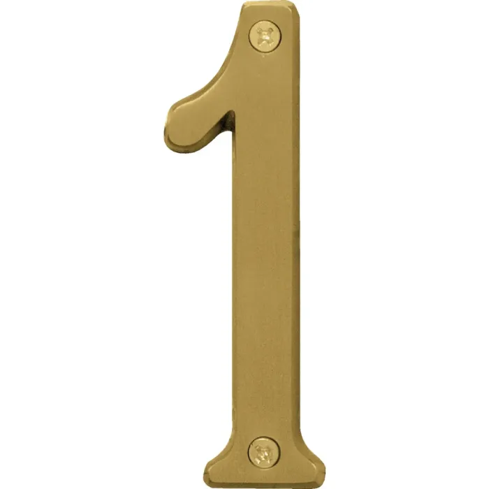 HY-KO Hy-Ko 4 In. Brushed Brass Number 1