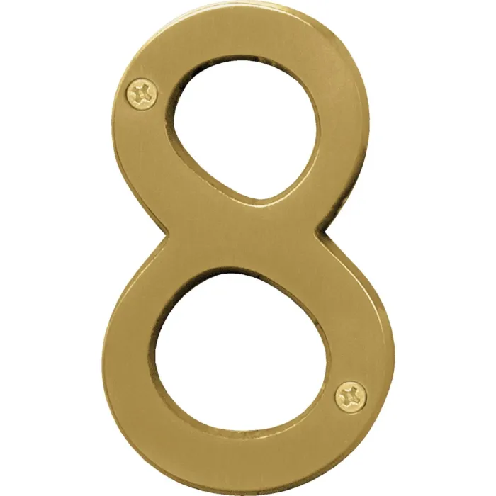 HY-KO Hy-Ko 4 In. Brushed Brass Number 8