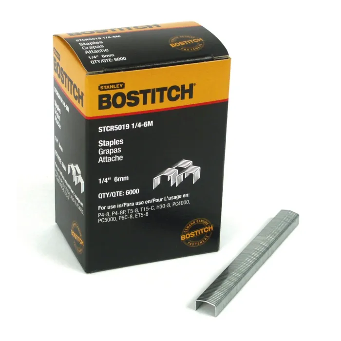 Bostitch Crown Staples, Heavy-Duty, 1/4-Inch X 7/16-Inch, 6000-Pack