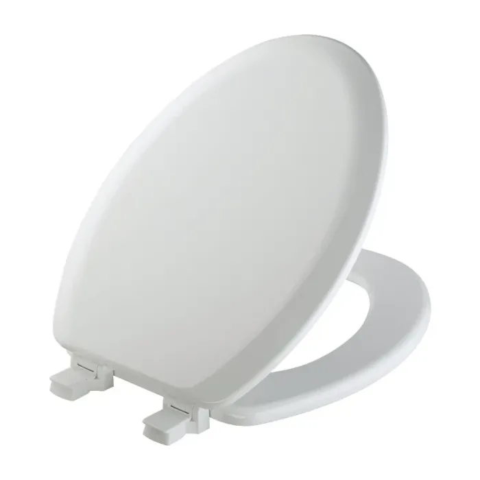 Jones Stephens Deluxe Molded Wood Seat, White, Elongated Closed Front with Cover