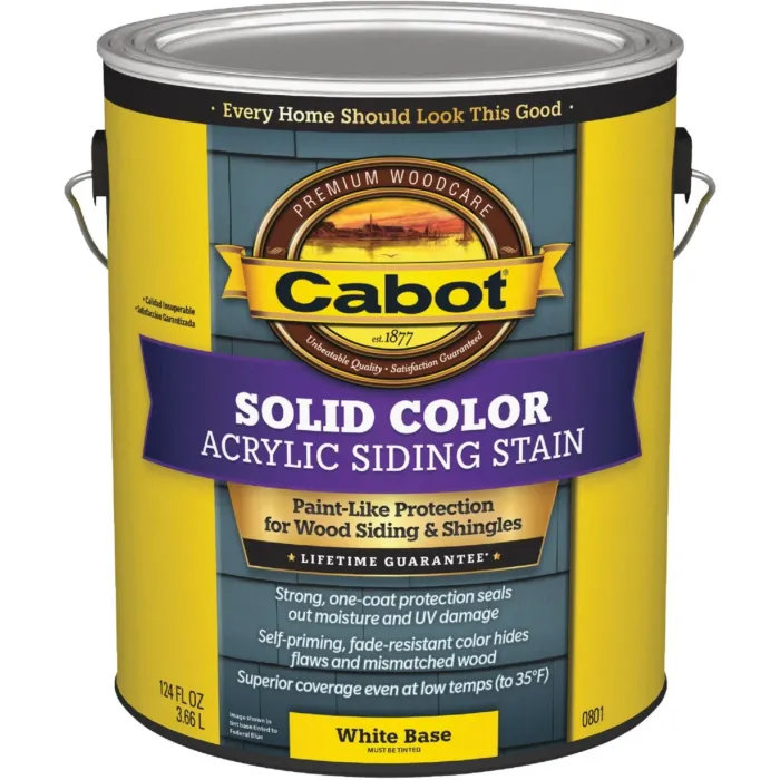 Cabot Siding & Fence Solid Color Stain + Sealer (White Base) 1 gal