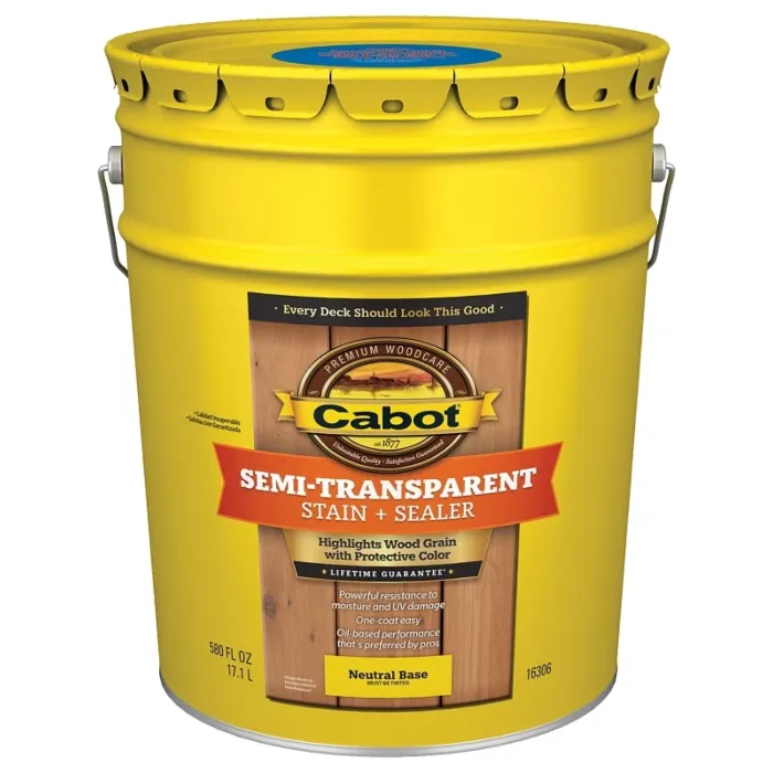 Cabot Semi-Transparent Deck & Siding Stain (Neutral) 5 gal