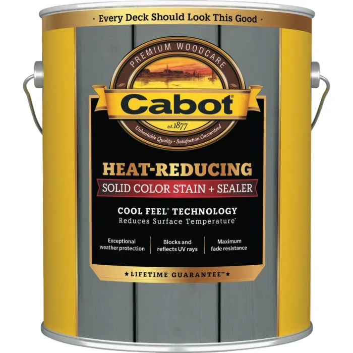 Cabot Heat-Reducing Solid Color Stain + Sealer w/ Cool Feel Technology (Hampton Gray) 1 gal