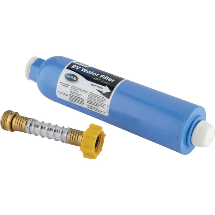 Camco Manufacturing In-Line RV Water Filter with Flexible Hose