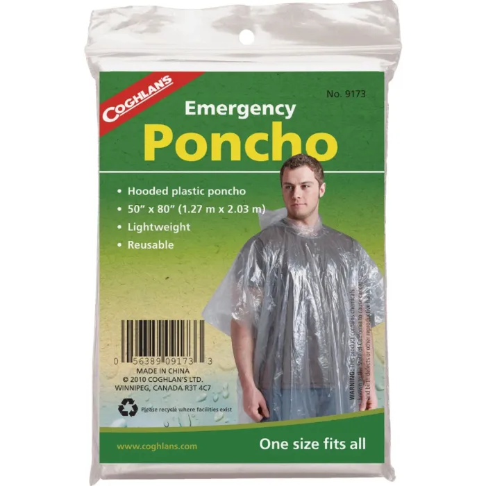 Coghlans Emergency Rain Poncho - 50 in. x 80 in.