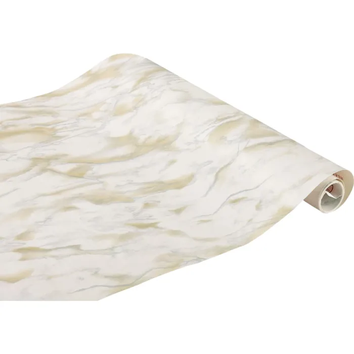 Con-Tact Creative Covering 18 In. x 9 Ft. White Marble Self-Adhesive Shelf Liner