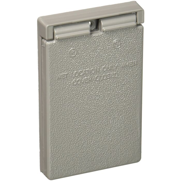 Bell GFCI Cover Vert Lid 1G Gray W/P