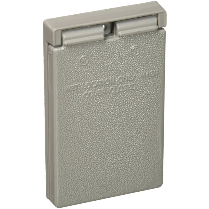 Bell GFCI Cover Vert Lid 1G Gray W/P