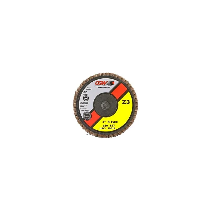 CGW Z3® 2 - 3" Mini Flap Discs - Zirconia, Roll On - Size 2 - Grit 60
