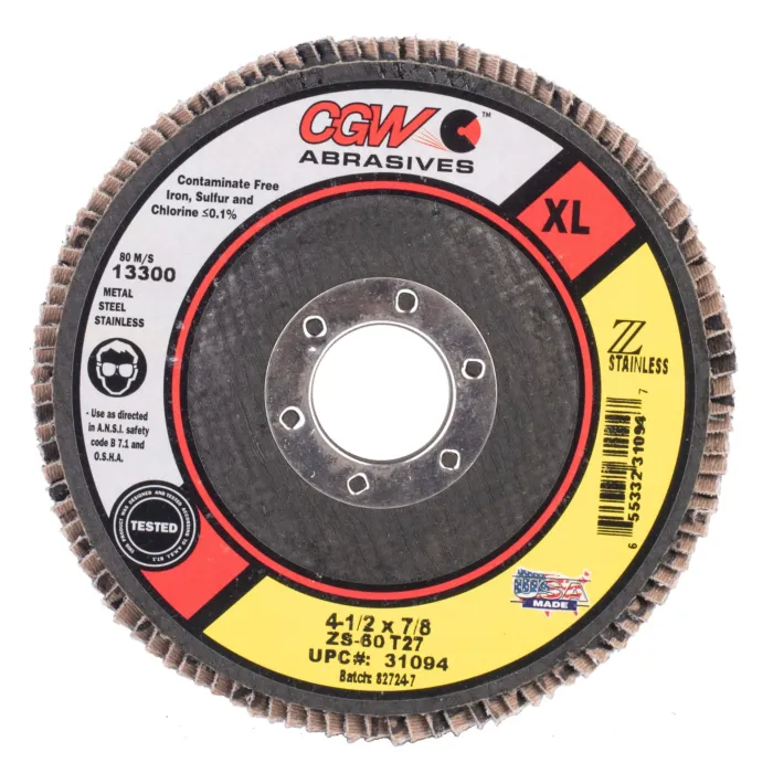 CGW 4-1/2 in 7/8 in Type 27 Depressed Center Flat Flap Disc