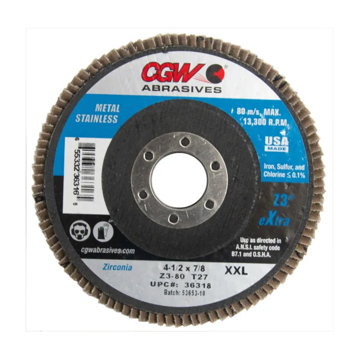 CGW 4-1/2 in 7/8 in Type 27/Depressed Center Flat Flap Disc