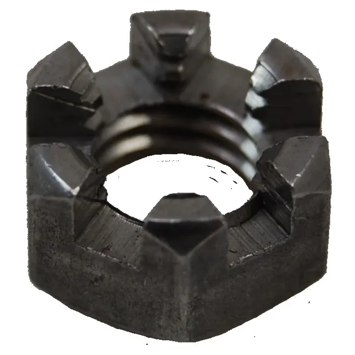 Slotted Finished Hex Nut, Coarse Thread, 1/4-20, Zinc CR+3