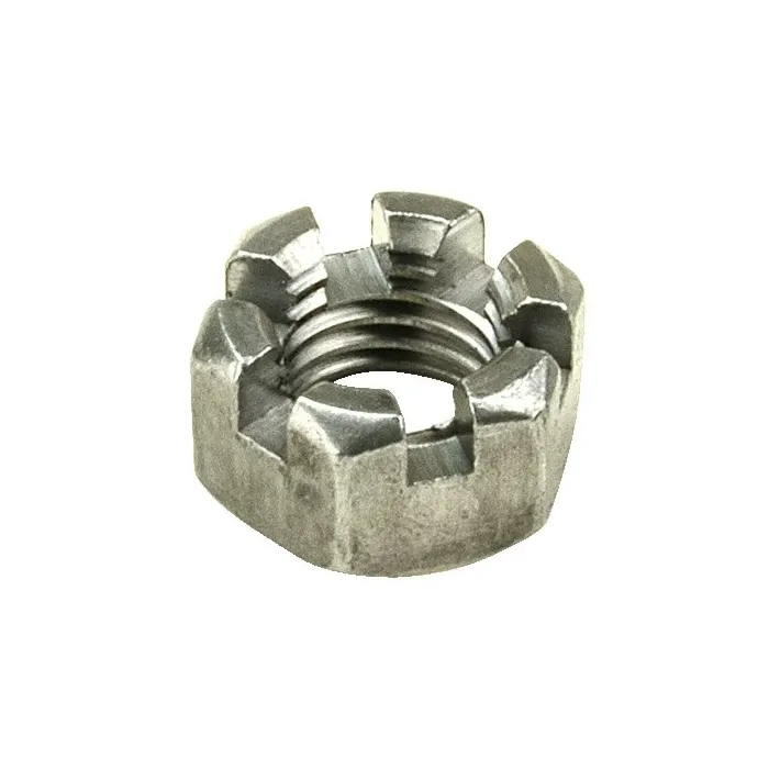 Slotted Finished Hex Nut, Coarse Thread, 3/4"-10, Zinc Coated CR+3