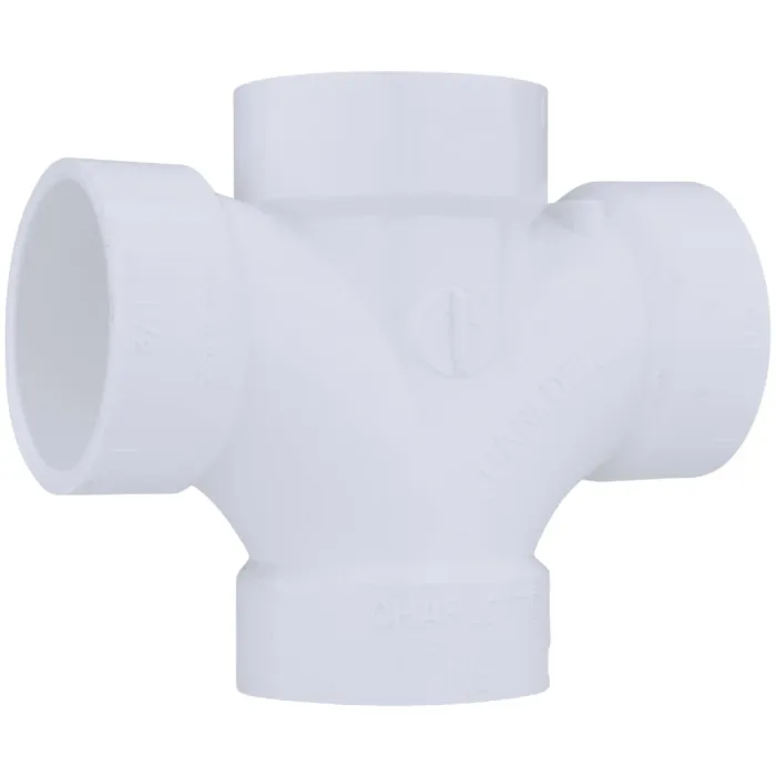Charlotte Pipe 1-1/2 In. Double Sanitary DWV PVC Tee