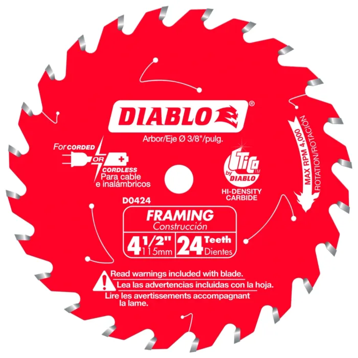 Diablo Tools 4-1/2 in. x 24 Tooth Framing Trim Saw Blade