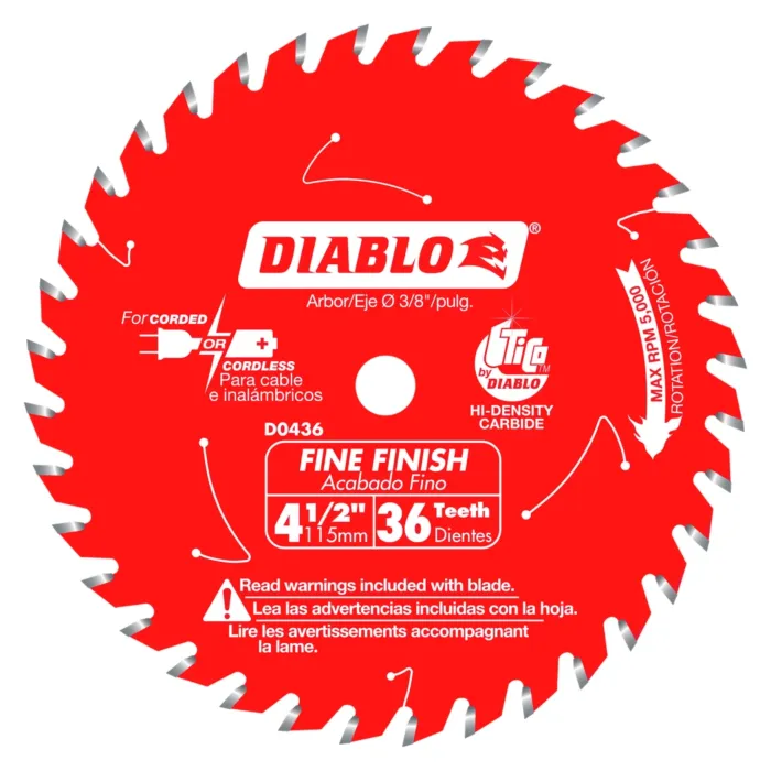 Diablo Tools 4-1/2 in. 36 Tooth Fine Finish Saw Blade