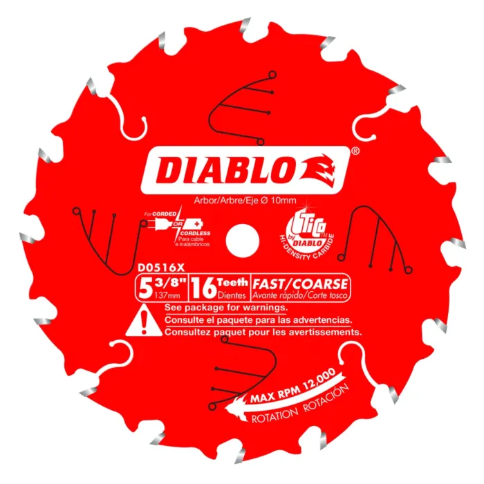Diablo Tools 5-3/8 in. x 16 Tooth Framing Trim Saw Blade