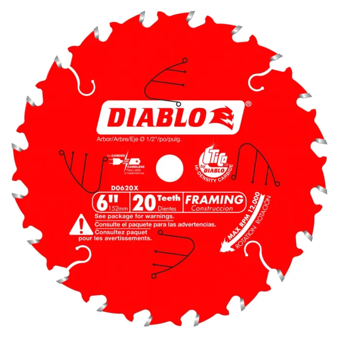 Diablo Tools 6 in. x 20 Tooth Framing Saw Blade for Porter Cable Saw Boss