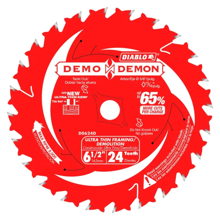 Diablo Tools 6-1/2 in. 24-Tooth Ultra-Thin Framing/Demolition Saw Blade